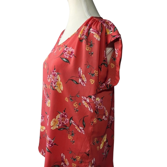 Pink Rose Floral Blouse Size M - Picture 3 of 6